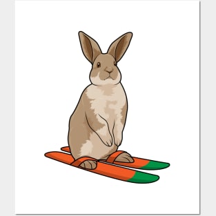 Rabbit as Skier with Ski Posters and Art